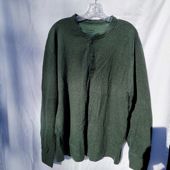 L L BEAN Green Pull Over Cotton and Wool Blend Shirt Mens XL - Picture 4 of 5